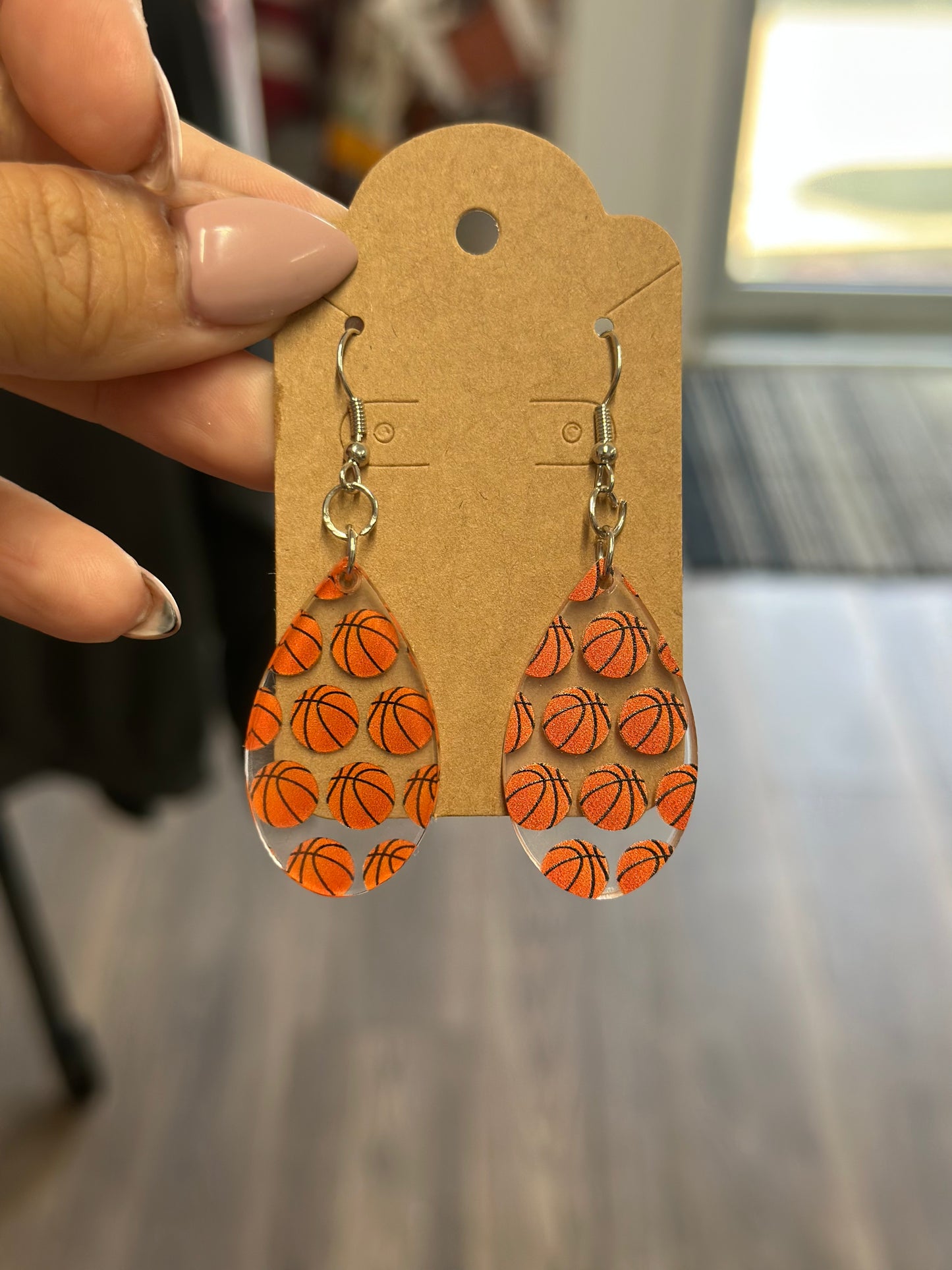 Basketball Teardrop Earrings