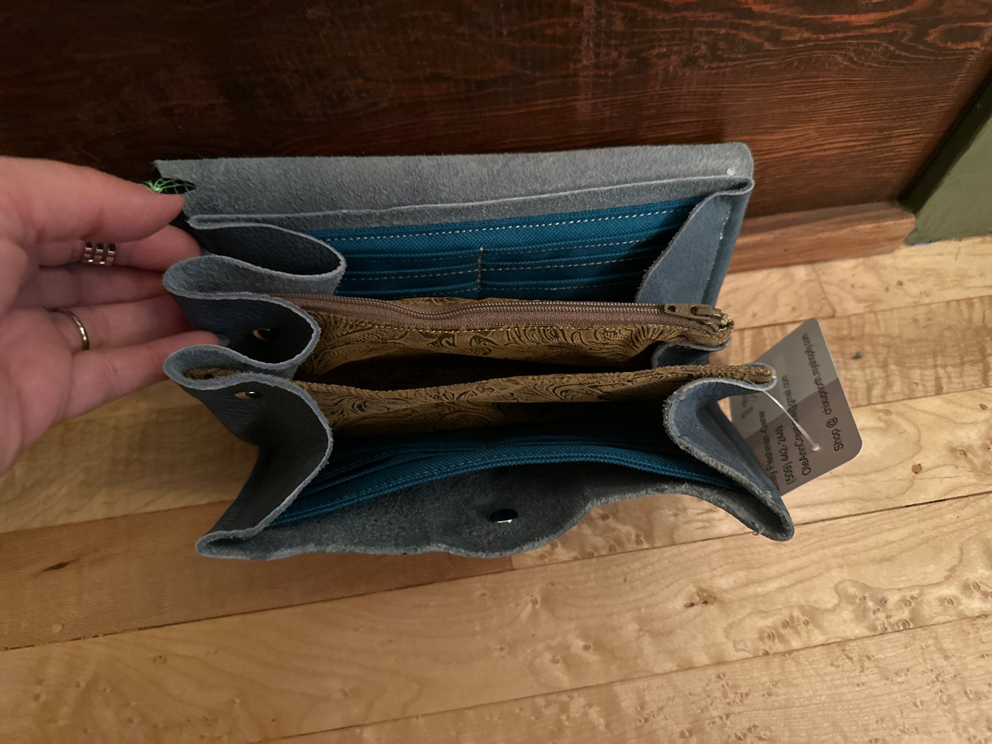 Blue Leather Wallet