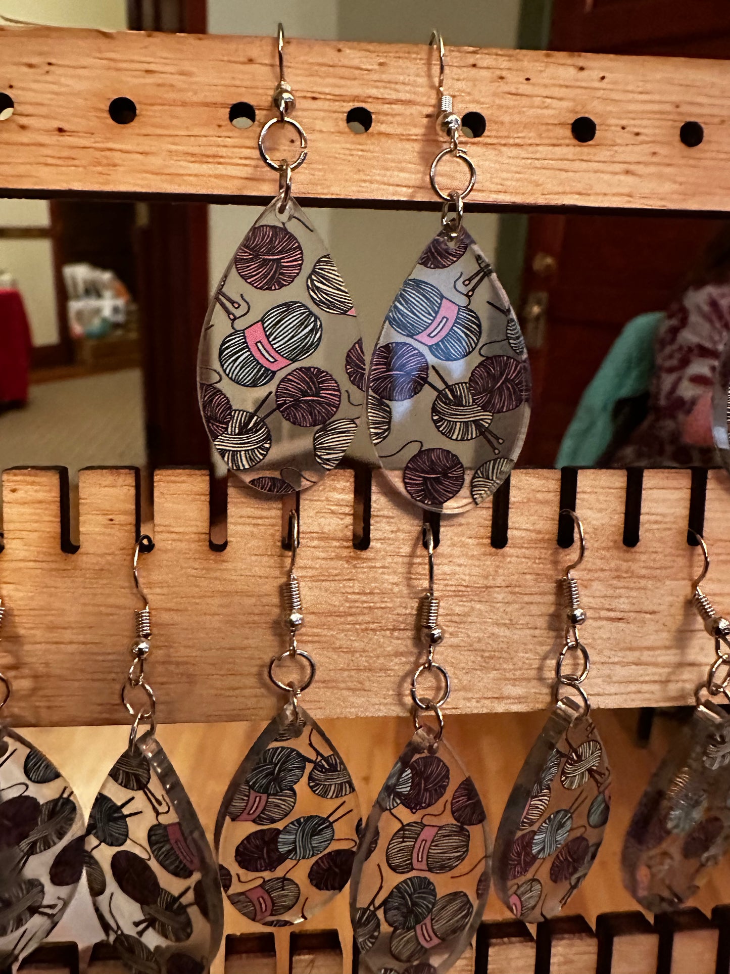 Yarn Tear Drop Earrings