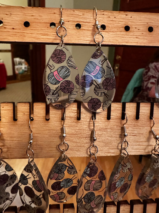 Yarn Tear Drop Earrings
